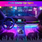DUOFU365 Car Led Light Interior, RGB Dreamcolor Inside Light Music Sync | Under Dash Footwell Automotive Strip Light, 12V Acrylic Strip Light for Vehicle, Truck,Jeep, SUV with Car Charger(1set) - Image 6