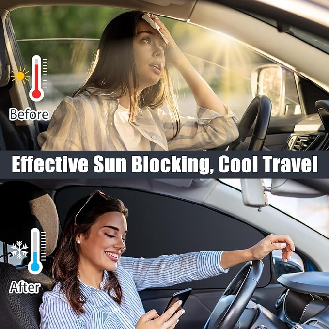ZATOOTO Magnetic Car Window Shades for Side Window Sun Shade, Full Blackout | 4 Pack Car Privacy Curtains, Heat Insulation, UV‑Block, Metal Frame Fit, Great for Travel, Camping - Image 4