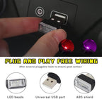 Augeny 4 PCS USB LED Car Interior Atmosphere Lamp, Plug-in USB Decor Night Light, Portable Auto Ambient Lighting Kit, Universal Vehicle Interior Accessories for Most Cars (2 Red+2 Purple) - Image 3