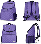 BAGLHER Dog Travel Bag Airline Approved Pet Supplies Backpack, Dog Travel Backpack with 2 Silicone Collapsible Bowls and 2 Food Baskets Purple - Image 2