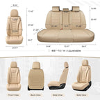 Coverado Car Seat Covers, Front Covers for Cars, Car Seat Cover Front Seats, Automotive Seat Cover, Waterproof, Leather Car Seat Cushion, Universal Interior Covers Seat Protectors for Most Cars - Image 5