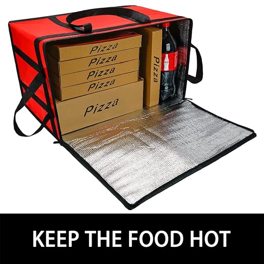 Bodaon 3-Pack Insulated Food Delivery Bag for Hot and Cold Meal, XXX-Large Cooler Bags, Grocery Tote Insulation Bag for Catering, Pizza Warmer, Red - Image 5