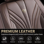 FLORICH Car Seat Covers, Dark&Brown Leather Car Seat Covers Front Seats, Premium Leatherette Car Seat Cushion for Cars, Automotive Seat Protectors Universal Fit for Most Sedans Cars SUV Trucks - Image 5