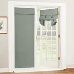 RYB HOME Blackout French Door Curtain, No Drill, W26 x L72, Sage Green | Self Adhesive, Privacy, Thermal Insulated, For Patio Kitchen Front Entry Front Back Door Glass Window, Renter Friendly by RYBHOME