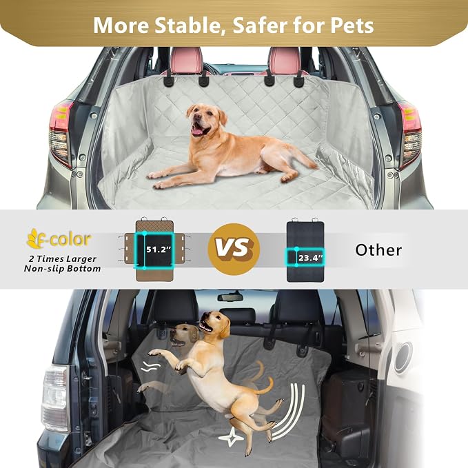 Veckle SUV Cargo Liner for Dogs - Trunk Cover with Bumper Flap Protector | Waterproof Pet Cargo Cover with Side Flaps, Dog Car Seat Cover with Non-Slip Trunk Mat, Prevents Scratches Pet Hair Mud Dirt - Image 7