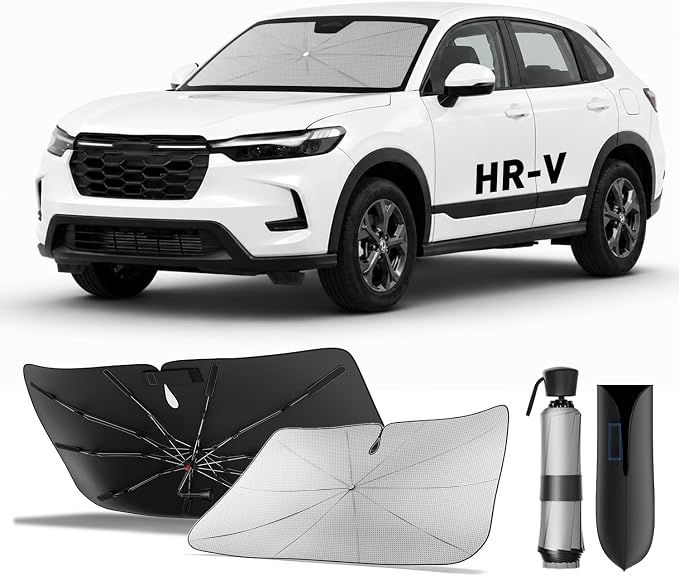 Zanch Custom Fit Windshield Sun Shade Umbrella for Honda HR-V 2016-2026 | [99% UV Protection, Up to 75℉ Cooler]Heat Reflection, Sturdy Frame, Scratch-Free Interior, Foldable Front Sunshade Umbrella by Zanch