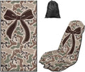 Camo Bow Car Towel Seat Cover 1Pack Soft Comfortable | Breathable Car Seat Cover Protector, with Storage Bag, Easy to Store, for Cars, Trucks, Sedans, Vans, SUVs by Aplkyhs