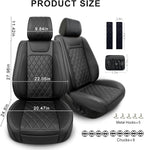 BEITK 2 Pack Waterproof Full Surround Leather Car Seat Covers Full Set | PU Leather, Scratch-resistant, Universal Fit for Cars Trucks SUV, Easy to Install - Image 2