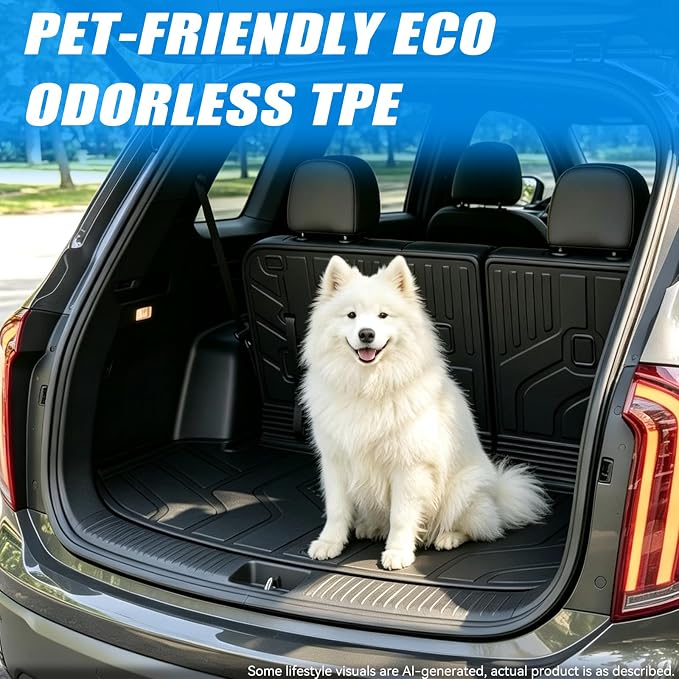 GYGY Trunk Mat and Lower Cargo Liner Set, Fit for 2027 Kia Telluride Hybrid | trunk mat & lower grooved mat (hybrid)All Weather Waterproof TPE Underfloor Storage Tray Cover - Image 4