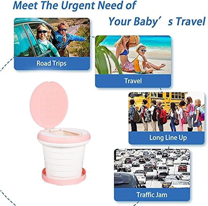 SunnySmile,Travel Potty,Car Potty for Toddler,Portable Toilet for Kids | Portable Toilet for Kids with 45 Liners,for Toddler Travel, Camping, Foldable, Indoor/Outdoor Use - Image 3