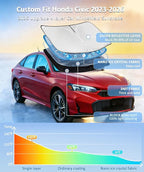for Honda Civic 2022-2024 2025 2026 Sun Shade Sunshade Windshield Cover | 4-Layer Front Window Shade Custom Fit Civic 11th Gen Sedan,LX,EX,Foldable Sun Visor 240T Shade Car Accessories - Image 2