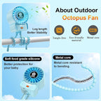 AMTIFO Blue Baby Fan - USB Rechargeable, Quiet, Adjustable Speed, Portable Cooling Fan for Baby Stroller, Car Seats, Nurseries, and Outdoor Activities - Long Battery Life, Turbo Airflow - Image 5