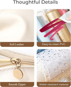 3-Piece Travel Clear Makeup Bag Set, Small Large Clear Cosemetic Bag with Makeup Brush Bag Waterproof Makeup Pouch with Zipper Toiletry Bags For Traveling Car Accessories for Women (White Set) - Image 6