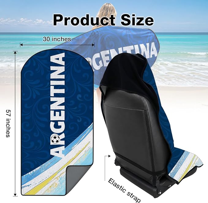 Car Seat Cover Towel, Universal Fit Front Soft Seat Waterproof Absorbent | Non Slip Soft Waterproof Absorbent instantly Sweat Protector, for Gym Workout, Swimming, Beach, Soccer, Pet travel - Image 2