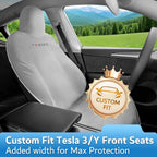 Premium Microfiber Towel Tesla Model Y Juniper/3 Seat Cover, Waterproof | Sweatproof | Machine Washable | Non-Slip, Seat Protector for Tesla Model 3/Y 2016-2026 Interior Accessories - (2Pack, Gray) - Image 3