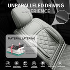 Fit Avalon Premium Leather Car Seat Covers for Toyota Avalon 2001-2021 2022 - Waterproof，Breathable，All-Weather Seat Cushion Protecto & Airbag Compatible, Full Set Gray - Image 2