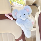 Tissue Box Cover Plush Tissue Box Holder for Car, Home, Decorative Holder/Organizer for Bathroom Vanity Countertop, Nightstands, Office Desk-Fuzzy Elephant by seemehappy