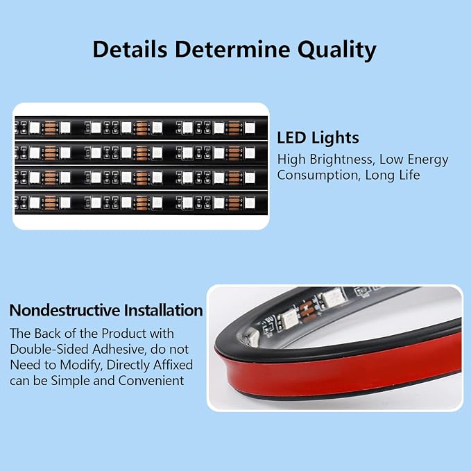 led car Lights Interior,Ambient Lighting car Interior,footwell Lighting for car,APP Control 16 Million Colors Music Sync,DIY Mode Multicolor LED Interior Lights for Cars,Trucks,SUVs,12V Power - Image 4
