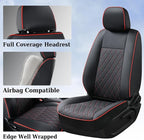 Coverado Tacoma Leather Seat Covers, Car Seat Covers Custom Fit for 2005-2023 Toyota Tacoma Double & Crew Cab SR SR5 Limited TRD Sport/Pro/Off Road (Fullset, Red) - Image 5