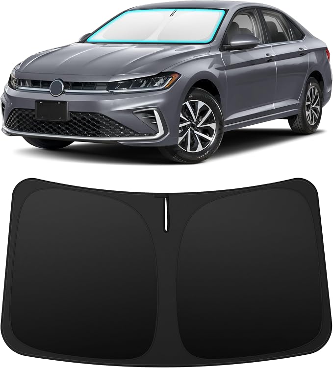INSAUTO Custom Fit Windshield Sun Shade for Volkswagen/VW Jetta 2019-2026 | Foldable Front Window Sunshade Car Accessories, UV & Heat Reflector, Keeps Interior Cool, Includes Storage Bag by INSAUTO