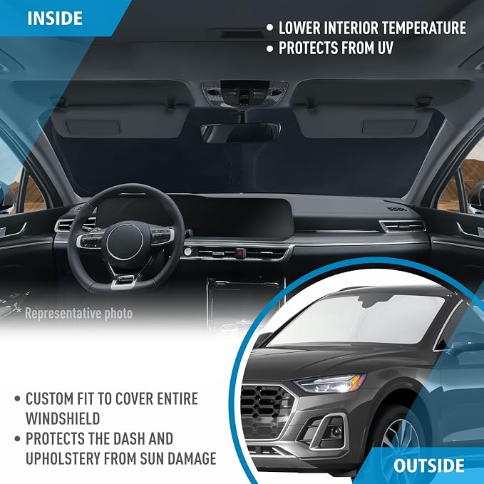 CLIM ART Windshield Sun Shade for Audi Q5 2018-2025, Custom-Fit Foldable Car Sunshade, Vehicle Sun Protector, Front Auto Windshield Cover, Car Accessories - WS5001 - Image 5