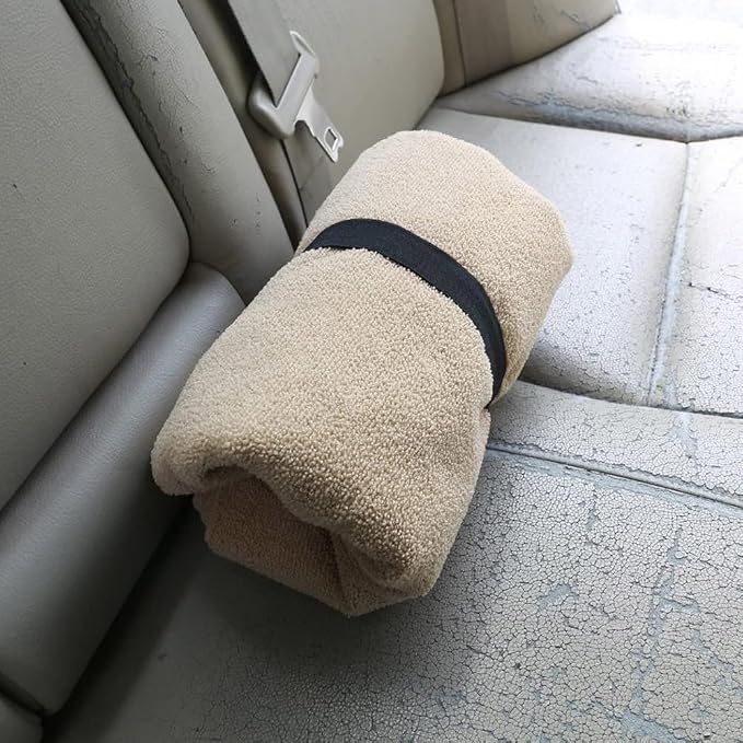 Waterproof Sweat Towel Car Seat Cover Sweat Carseat Protector,Perfect for Universal Anti-Slip Car Truck SUV Seat, Great for Post Gym Workout, Running, Swimming, Beach and Hiking (Beige) - Image 9