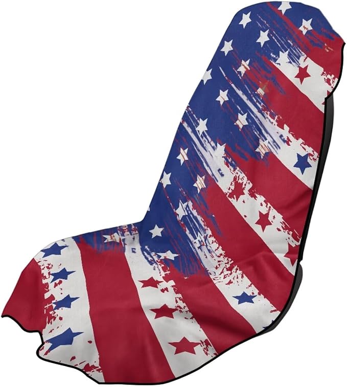 SEANATIVE Retro US Flag Car Seat Towel Covers with Storage Bag Seat Post Workout Sweat Washable Cover for Car Towel for Dog Pet Workout Outdoor Sport Activities by SEANATIVE