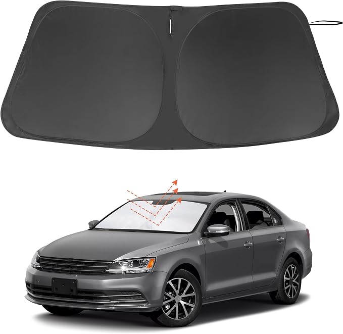 Windshield Sun Shade for 2013-2018 Volkswagen Golf MK7 | Full covered for windshield, Foldable & Durable, Block UV Rays, Reduce Heat, Easy to install, Keep Car Cooler by LHFLIVE