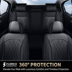 FLORICH Leather Cars Seat Covers Automotive Seat Cover Front Pair Waterproof Seat Covers for Car Vehicle Seat Cushion Protector Universal Fit for Most Cars Trucks SUVs, Black - Image 8
