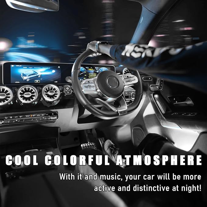 Wevdn Car Interior LED Strip Light, 12V 24 LED Neon Ambient Night Light with Cigarette Lighter Plug, Automotive Atmosphere Decorative Under Dash Lighting Kit, Car Accessories (White) - Image 4
