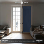 RYB HOME Blackout Door Curtains 80 inch Length, French Door Shades | Thermal Insulated, Self Adhesive, Privacy, For Patio Kitchen Front Entry Front Back Door Glass Window, W26 x L80, 1 Panel - Image 5
