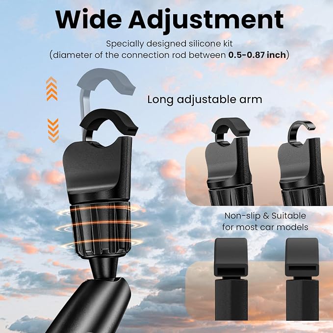 Rear View Mirror Phone Holder, 360° Rotating Car Phone Holder Mount Compatible with All 4-7 Inch iPhone and Android Cell Phones (Pink) - Image 2