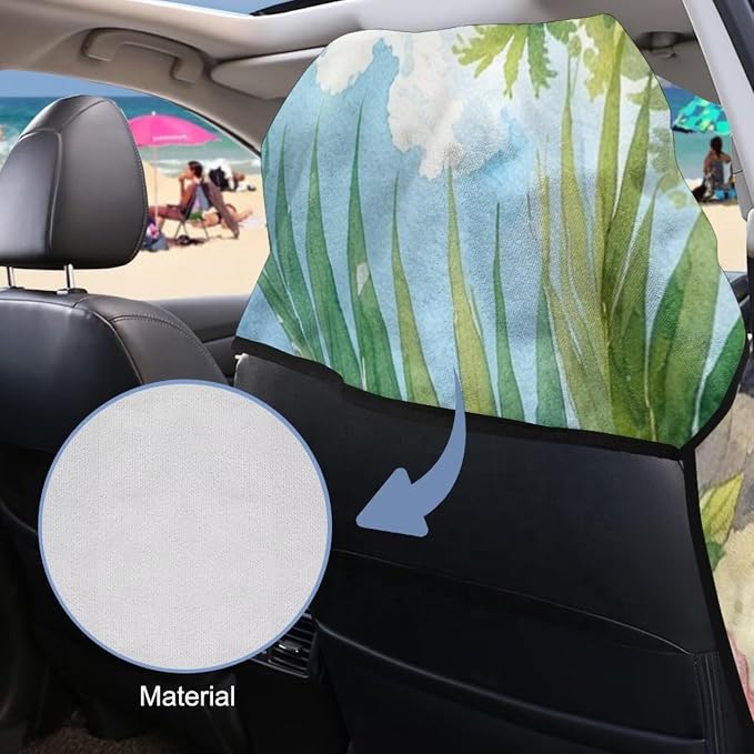 Sea Turtle Print Car Seat Covers for Front Seats Beach Shell Print Towel Car Seat Cover with Storage Bag Universal Fits Most Cars,Truck and SUV - Image 4