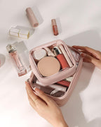 Mini Makeup Bag with Small Cosmetic Bag Travel Essentials Organizers,TSA Approved Toiletry Bag Makeup Pouch Clear Cosmetic Bags for Women,Pink - Image 9