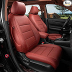 Custom Seat Covers for 2012-2014 Honda CR-V,Premium Faux Leather Car Seat Cover Set,Full Set Waterproof SUV Seat Protector,Armrest Covers Included (Wine Red) by Coverdream