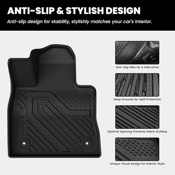 LASFIT Floor Mats for Ford Explorer 2022-2025 2026 6 Seats with Cargo Liner | Custom Fit All Weather Protector TPE Easy Clean Floor Liners with Trunk Backrest Mat Car Mats for Explorer Accessories, Black - Image 6