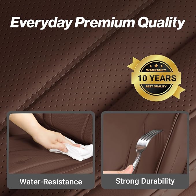 Coverland Premium Custom Fit Truck Car Seat Covers Full Set Seat Waterproof | Airbag Compatible Non-Slip Seat Cover for 2015-2026 Colorado, 2015-2026 Canyon [Dark Brown - Size Chart X53] - Image 7