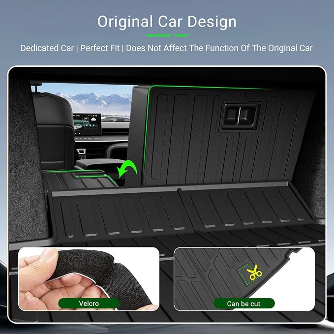 xipoqix Cargo Mat Backrest Mat Compatible with 2025 2026 Toyota Camry | TPE Cargo Liner Back Seat Protector Replacement for 2025 2026 Toyota Camry Accessories (Trunk Mat+Backrest Mats) - Image 2