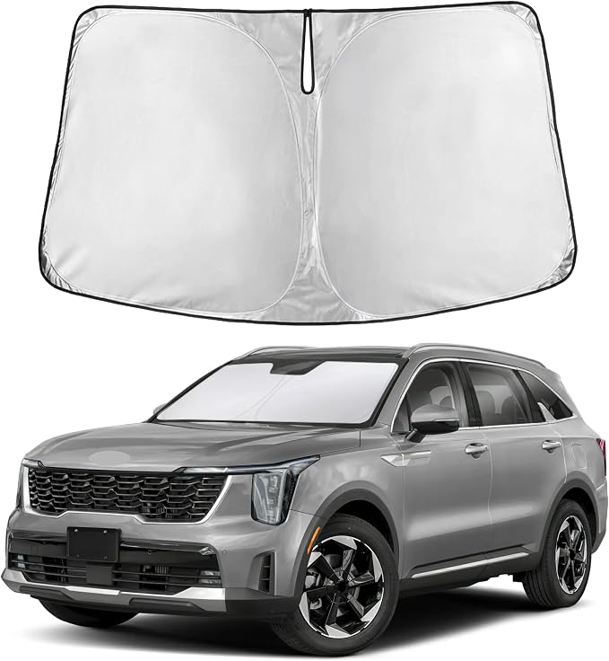 EcoNour Windshield Sunshade Compatible for Kia Sorento 2021-2024 2025 2026 | Sun Visor for Front Windshield & Window Sun Shade Cover, UV Heat Blocker & Protector, Car Accessories by EcoNour