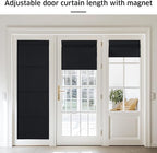 NICETOWN Black Magnetic Blackout No Drill French Door Curtain for Window | Thermal Insulated Short Curtain Blinds, Tie Up Roman Shade, Front Sidelight Curtains for Window Glass 24" W x 48" L, 1 Panel - Image 5
