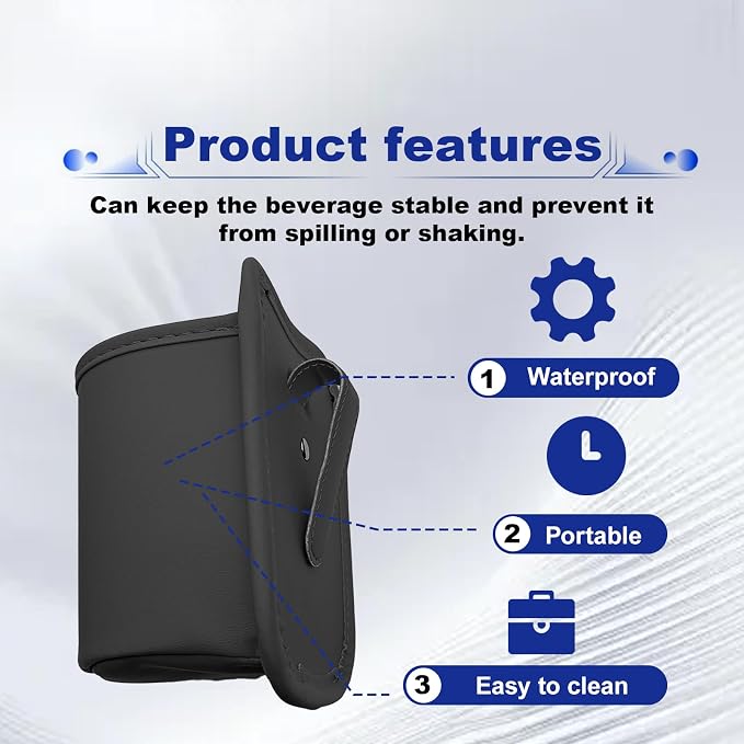 2PCS Large Car Door Cup Holder, Hanging Automotive Back Seat Bottle Holders, Waterproof Scratch-Resistant Car Window Cup Holder, Clip-On Auto Organizer Accessories for Beverage Holder(Black) - Image 4