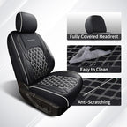 Huidasource Fit for Truck Seat Covers Chevy Silverado/GMC Sierra, Chevrolet Seat Covers, 1500 2007-2013&2019-2026, 2500HD 3500HD 2020-2026 Crew Double Extended Cab, Thickened Nappa Leather Black&White - Image 8