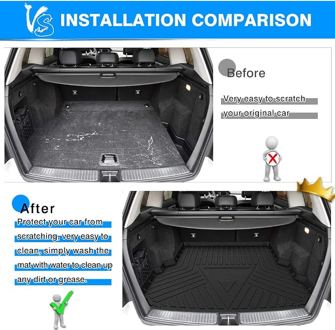 Cartist Custom Fit for Anti-Slip Cargo Liner GLK Odorless High Side 3D Trunk Floor Mat for Mercedes-Benz GLK 2008-2015 - Image 4