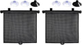 2PCS Car Windshield Sunshade for Baby, 18"×15" Retractable Car Window Sun Shade Protection Cover with Suction Cups, Auto Side Window Shades for Blocking Heat & UV Rays Glare (Black) by Unknown