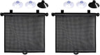 2PCS Car Windshield Sunshade for Baby, 18"×15" Retractable Car Window Sun Shade Protection Cover with Suction Cups, Auto Side Window Shades for Blocking Heat & UV Rays Glare (Black) by Unknown