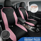 Skechers Memory Foam Seat Covers,Leather Car Seat Covers, Ultimate Comfort & Support Seat Covers Full Sets Airbag Compatible, Automotive Universal Fit Most for SUVs, Vans, Sedans, Cars, Trucks,Pink - Image 2