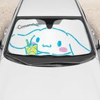 Carbella Cinnamoroll Car Windshield Sun Shade, Official Sanrio Accordion Style Sunshade for Car Window, Cute Kawaii Car Sun Shade Windshield, Cinnamoroll Car Accessories for Women (Lemon Chill) - Image 2