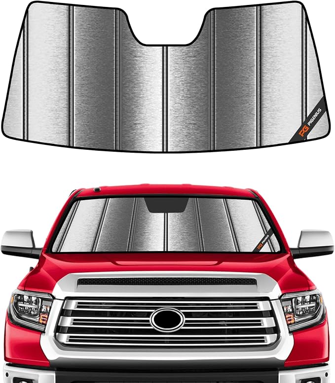 Pigenius Windshield Sunshade for Toyota Tundra 2014-2021 Custom Front Window Sun Shade - Metallic by Pigenius