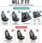 FH Group Full Set Travel Master Car Seat Covers, Airbag and Split Rear Car Seat Cover Universal Fit Interior Accessories for Cars Trucks SUV, Automotive Seat Covers,Black - Image 2