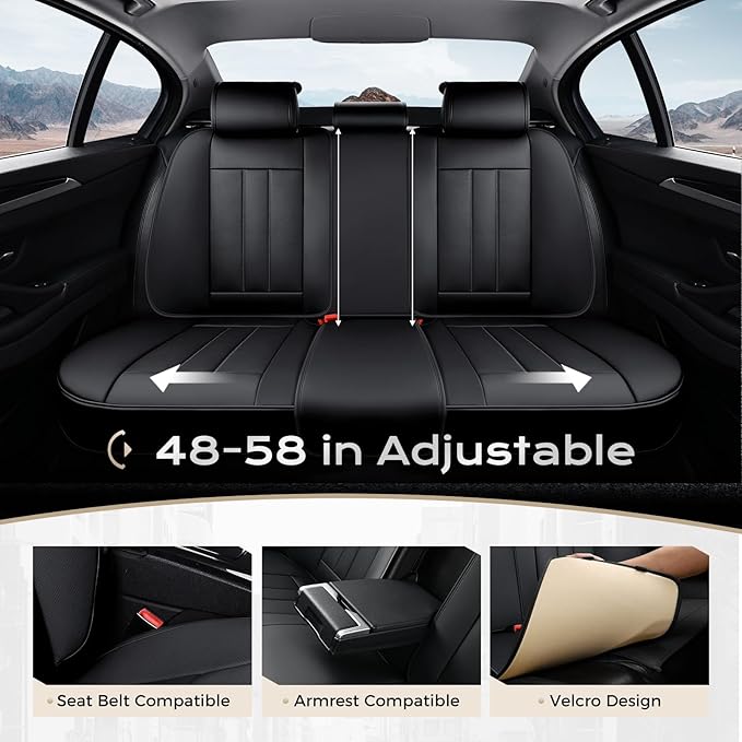 Coverado Nappa Leather Car Seat Covers Front Set, Luxury Waterproof Seat Protectors, Airbag Compatible Anti‑Slip Auto Seat Covers, Universal Fit for Most Cars SUVs Trucks Pickup Vehicles - Image 6
